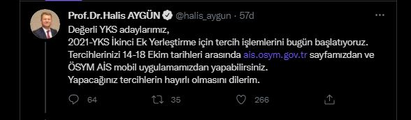 2021-YKS ikinci ek yerleştirme tercihleri bugün başlıyor